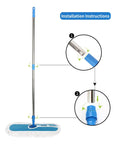 Installation instructions for Heavy Duty 24 Inch Commercial Dust Mop With Long Swivel Handle for Wet And Dry Cleaning.