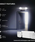 Commercial Emergency Light Fixture With UL Certification, gray LED square heads, 360 degree adjustable, door exit lighting image
