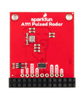 60GHz Pulsed Radar Breakout A111 With Integrated Antenna Single Chip PCR Radar Solution SPI Interface Up To 50MHz High Precision Distance Motion And Gesture Sensing For DIY Projects red PCB with header pins