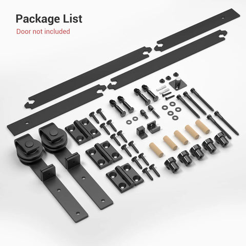 Heavy Duty Bi-Fold Barn Door Hardware Kit for Double Doors, 4 Ft 48 Inch Sliding Track System, Carbon Steel, Rust Resistant