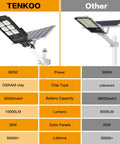 Comparison of 2 Pack 300W Solar Street Lights Outdoor IP66 Motion Sensor With 10000 Lumens and other brand features