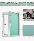 No Sweat Install Aluminum Frame Drywall Access Door Hidden Plumbing Inspection Hatch Paintable Ceiling Service Panel 32X38 Inch with metal frame and gypsum board.