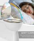 Resin Toilet Seat Elongated for Bathroom with quiet closing feature, floral design, fitting standard toilets.