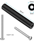 Outlet Box Extender Kit For Electrical Switch And Receptacle Spacers 24 Pack Black Tubes And Screws dimensions illustration