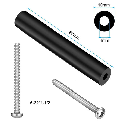 Outlet Box Extender Kit For Electrical Switch And Receptacle Spacers 24 Pack Black Tubes And Screws dimensions illustration