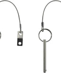 Beefy Marine Grade 316 Stainless Quick Release Pin with spring-loaded ball, 1/4 inch diameter, screws included, corrosion resistant