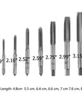 Bearing Steel Metric Tap Set 14Pcs Heavy Duty Pro Grade M3 M4 M5 M6 M8 M10 M12 Plug Taps With Spiral Point