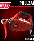 Heavy-Duty 120V AC Electric Winch With 1000 Lb Capacity For Vehicle Recovery, No-Load Line Speed Of 13.8 Fpm, Built Tough For Real-World Rugged Jobs, Easy To Use And Durable Winch That Replaces Outdated Come-Alongs, red corded unit