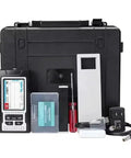 Portable Digital Roughness Tester Dead Nuts Precise Surface Measurement Tool with accessories in black carrying case.