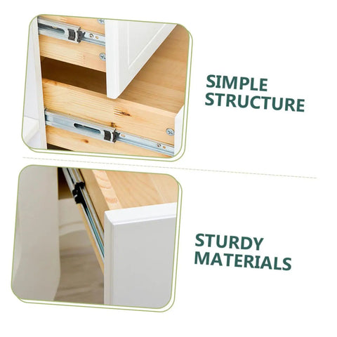 Plastic Drawer Slides Replacement Set White Bottom Mount Rails For Cabinets And Furniture showing simple structure and sturdy materials