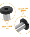 Tough As Nails Heavy Duty Stainless Steel Locking Latch Spindle Rivets for Knife Handle Assembly showing precision fit and stainless steel material.
