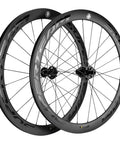 Dope Carbon Road Bike Disc Brake Wheelset 700c Clincher 60mm Deep 23mm Wide Transparent Rim Finish, front and rear view
