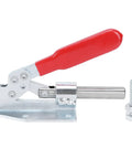Beefy Push Pull Toggle Clamp for Quick Fixture Setup 180kg Holding Force Iron and Plastic Construction 13x8.5cm Clamp Tool for Equipment Installation Home Decor Woodworking Hand Use, red handle