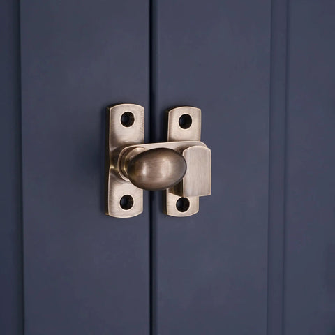 55mm Oval Antique Brass Cabinet Latch For Cupboard And Wardrobe With Thumb Turn Solid Brass Hardware Easy Install Vintage Style Cabinet Catch