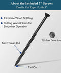 Heavy Duty Stainless Steel Door Strike Shim Spacer Plates Adjusts Loose Strikers showing included 3-inch double cut screw with T20 torx head.