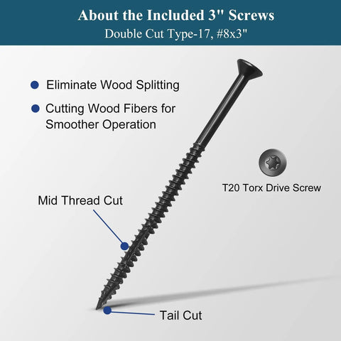 Heavy Duty Stainless Steel Door Strike Shim Spacer Plates Adjusts Loose Strikers showing included 3-inch double cut screw with T20 torx head.
