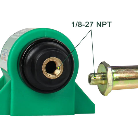 Close-up of 12V Universal Inline Fuel Pump With Five Sixteenth Inch Inlet And Outlet 35 GPH At Four To Seven PSI connection detail.