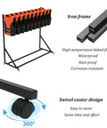 Rock Solid Heavy Duty Metal Life Vest Storage Rack For Water Sports Gear Stash With Three Tier Drying Stand holding wetsuits.