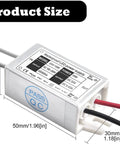 24V LED Power Supply Outdoor IP67 Waterproof 15W DC Converter 120V AC To 24V DC Constant Voltage Driver dimensions displayed