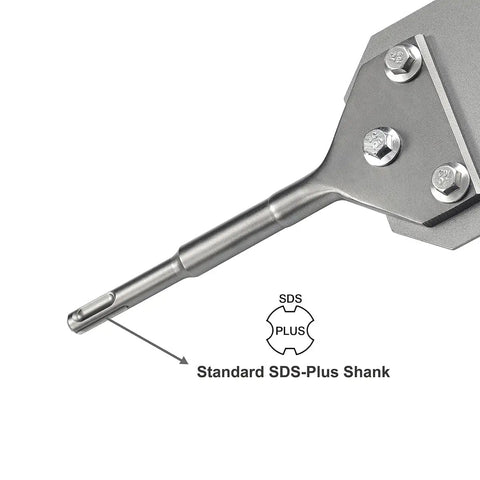 Beefy 4 Inch Wide Heavy Duty SDS Plus Floor Scraper For Tile And Thinset Removal With Replaceable 4 By 10 Inch Blade shank