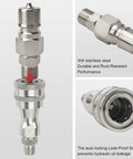 Two Piece Hydraulic Quick Coupling Adapters M14 To M16 For Mini Excavator Hoses Durable Thread Connector Set 304 stainless steel