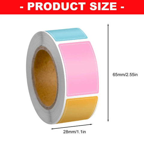 800 Piece Color Coded Adhesive Labels for School Office Kitchen and Food Storage Labeling Set Durable Humidity Resistant Stickers in Assorted Colors 2.5x1.5 Cm, 65mm roll