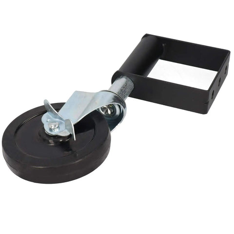 Rock Solid Spring Loaded Gate Wheels That Roll Smooth As Butter Heavy Duty Aluminum Caster showing five inch rubber wheel and mounting bracket.