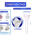 Diagram of One And A Half Inch Plastic Golf Tees Short Tees For Irons Hybrids Par Threes And Driving Range Game Ready Bulk Pack Of 120
