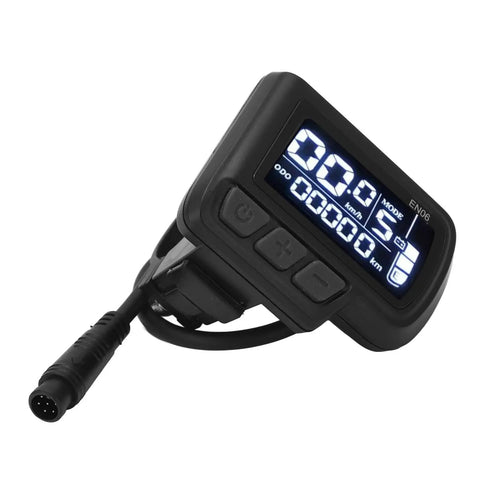 LCD Electric Bike Display Meter With SixPin Wire And Light Connector For 22.2mm Handlebar Compatible With 24V 36V 48V 60V Ebikes Clear High Contrast Readout Premium ABS Panel Lightweight And Durable