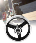 10 Inch Electric Scooter Front Wheel Hub Replacement Part Made From Lightweight Aluminum Alloy shown with scooter in background