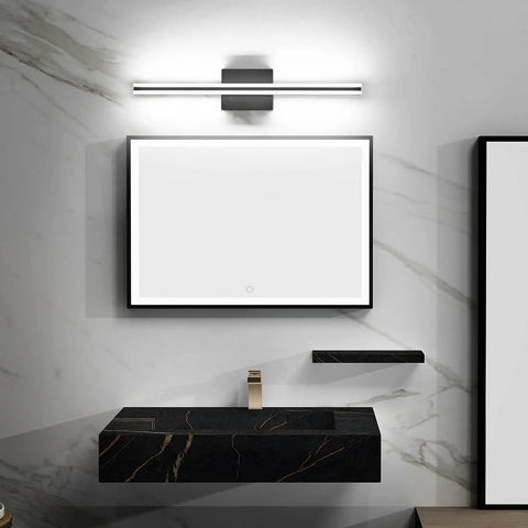 24 Inch Dimmable Black LED Vanity Light For Bathroom Over The Mirror, Modern Vanity Lighting Fixture for Makeup