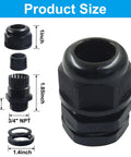 Twelve Pack Three Quarter Inch NPT Cable Glands Nylon Waterproof Adjustable Cord Grips With Locknut And Gaskets Beefy Heavy Duty Strain Relief For Electrical Industrial And Automotive Wires