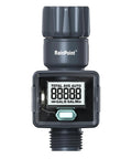 Ultra Accurate Water Flow Meter For RV Garden Hose Pool Lawn Sprinkler And Nozzle Sprayer, Measures Water Consumption And Flow Rate Up To 9999.9 Gallons Or Liters, With About Five Percent Accuracy And Easy Mode Options, black digital meter with display