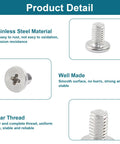 Dead Nuts Tight M3 X 5mm Round Flat Head Machine Screws 100 Pack, stainless steel flat-head screws with clear thread.