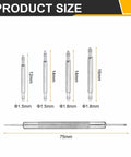 16 Piece Stainless Steel Watch Spring Bar Replacement Kit With Removal Tool, showing sizes 12mm, 14mm, 16mm and removal tool details.