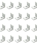 Inside Corner Bracket For 2020 Aluminum Extrusion Profiles 5mm Slot Connects Two 2020 Series Aluminum Rails, 20 Pack, Uses M5 Screws And M5 T Nuts, Durable Assembly Hardware For DIY Projects, silver metal L brackets