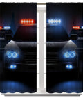 Patrol Wagons Themed Blackout Curtains For Kids Room Decor With City Police Cars And Warning Lights in 42 By 45 Inches