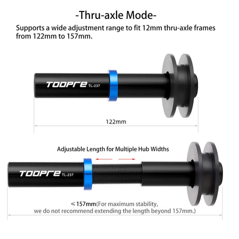 Chain Keeper For Bike Travel And Maintenance, Adjustable Dummy Hub Axle Stabilizer Fits 12mm Thru Axles, adjustment details