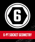 6-point socket geometry design on V-Series 38-Piece One Quarter Inch Drive Socket Set With 80-Tooth Low Profile Ratchet Nano Case