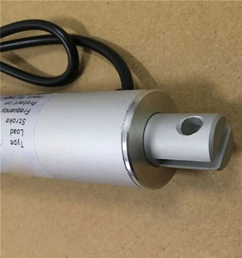 Close-up of Heavy Duty 12V 24V Linear Actuator with 300N Push, showing connection point and wiring detail.
