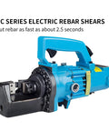 Powerful Electric Hydraulic Rebar Cutter Shears For Steel Bar Cutting 4 To 16mm fast 2.5 sec cut time, blue handheld tool.