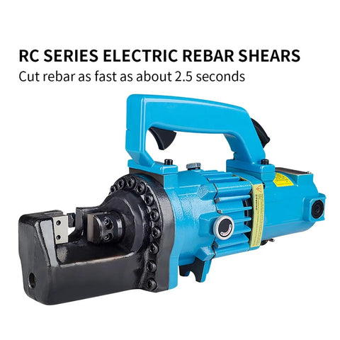 Powerful Electric Hydraulic Rebar Cutter Shears For Steel Bar Cutting 4 To 16mm fast 2.5 sec cut time, blue handheld tool.