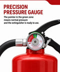 Heavy Duty Abc Dry Chemical Fire Extinguisher Five Pound Two A Ten B C Rated showing pressure gauge in green zone.