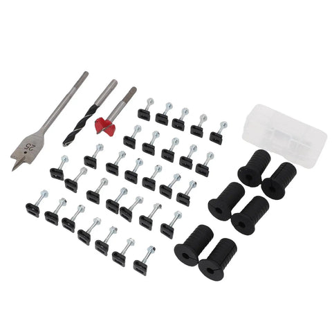 Totally Tidy Wall Install Kit With Heavy Duty Silicone Grommets And Snappy Clips For Fast Cable Routing And Super Neat Residential Wiring Setup In Classic Black, drill bits and clips