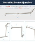 16 Inch Solid Brass Shower Arm Extension For Rain And Handheld Shower Heads With Adjustable Height G One Half Universal Connection