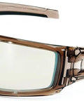 Rock Solid Safety Glasses Five Pack Brown Frame With Sct Reflect Fifty Lens And Antiscratch Coating For Construction Shop Gear Up With Kickin Glare Reduction And Hella Durable Protective Eyewear For Work And Outdoor Adventures, showcasing side profile and lens details.