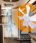 6 Inch RV Vent Fan Blade For 12V D Shaft Fans Camper Bathroom Roof Ceiling Vent Replacement Kit With Switch shown in use