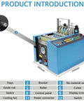 Heavy Duty Automatic Heat Shrink Tube Cutting Machine, 250W Electric Cable Cutter with control panel and cooling fan.