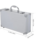 Side view of Portable Aluminum Alloy Toolbox Case With Handle, Multi Purpose Carry Box for home, office, school, travel.