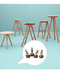 Swivel Furniture Levelers Set Of 4 Adjustable Leveling Feet highlighted with wooden stools and tables in blue room